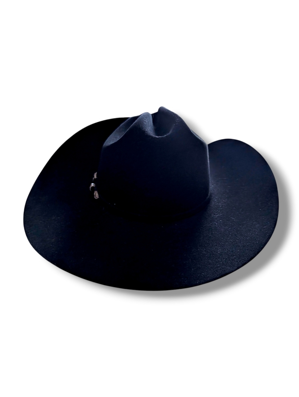 STETSON 4x Bar None Felt Cowboy Hat Regular Crown Black VINTAGE